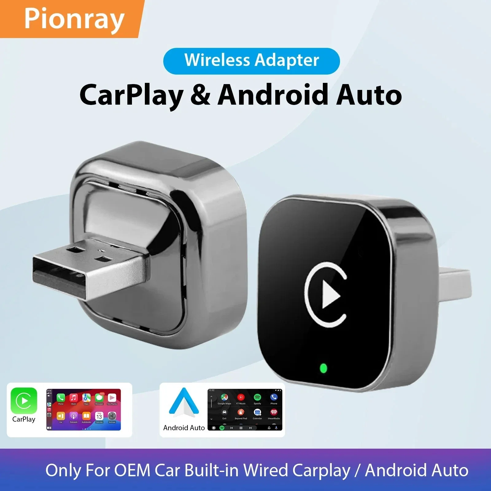 2-in-1 Wireless CarPlay Android Auto Adapter Plug & Play USB for iPhone Android - Image 3