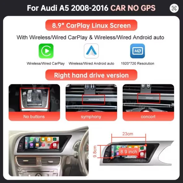 AUDI A5 2008-2016 CARPLAY SCREEN - Image 5