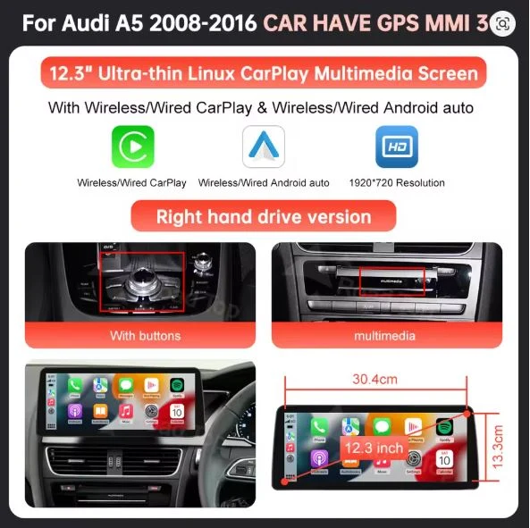 AUDI A5 2008-2016 CARPLAY SCREEN - Image 9