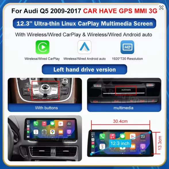 AUDI Q5 2009-2017 CARPLAY SCREEN - Image 7