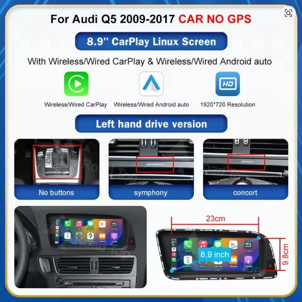 AUDI Q5 2009-2017 CARPLAY SCREEN - Image 9
